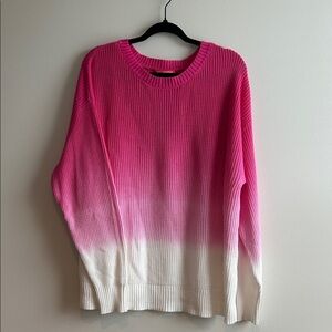 Pink and White Ombre Sweater-All Worthy Size L